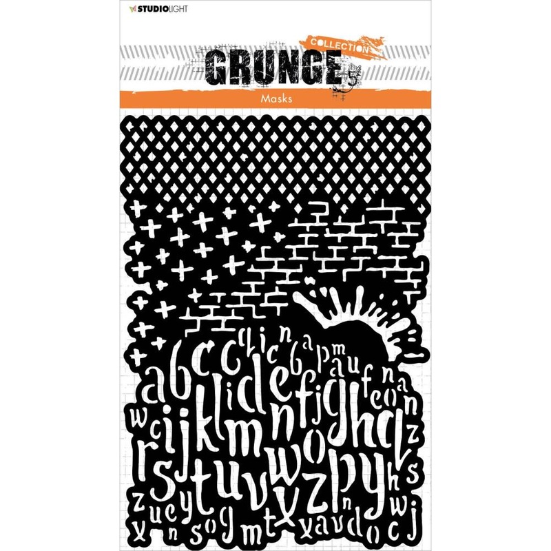 Studio Light Grunge 8.25X5.82 Stencil Nr. 98, Letters And Texture