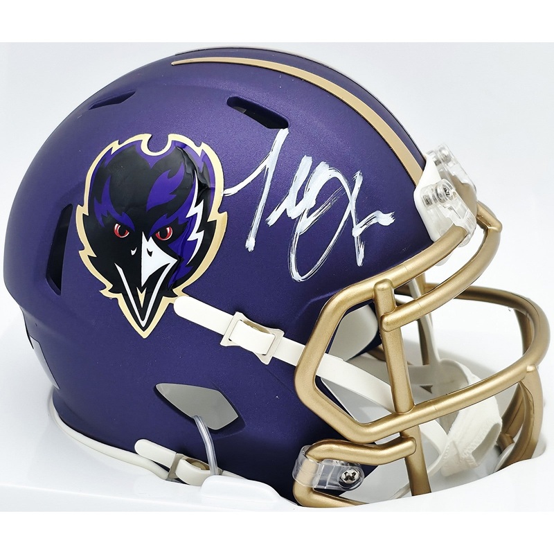Terrell Suggs Autographed Falcons Rave Mini Helmet Beckett Witness 2W637228