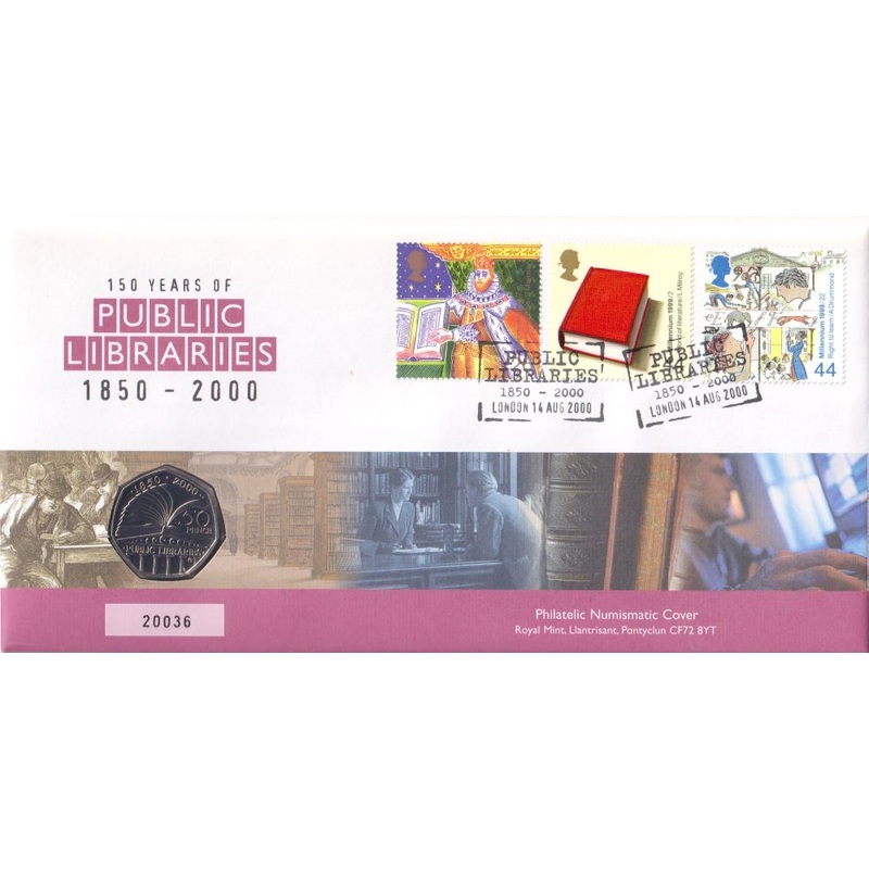 150 Years of Public Libraries – Philatelic Numismatic Cover