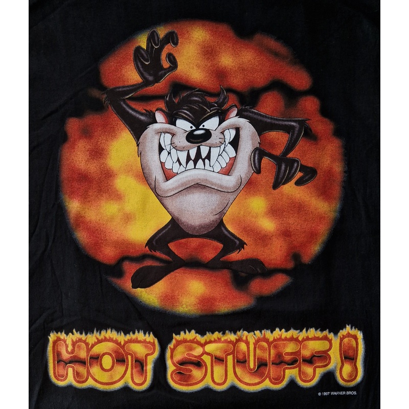 1997 Hot Stuff Tazmanian Devil – Warner Bros T-shirt XL Black (Vtg)