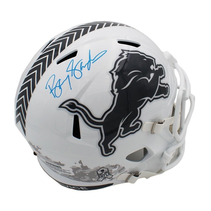 Barry Sanders Signed Detroit Lions Speed Full Size STS 3 NFL Helmet