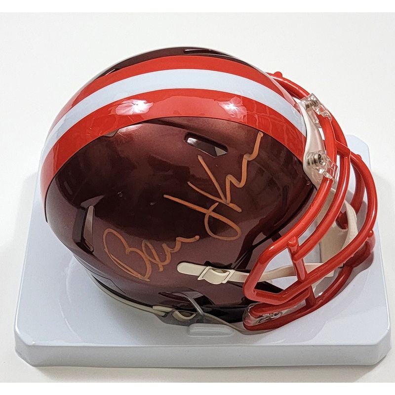 Bernie Kosar Signed Cleveland Browns Riddell Flash Mini Helmet Beckett Witnessed