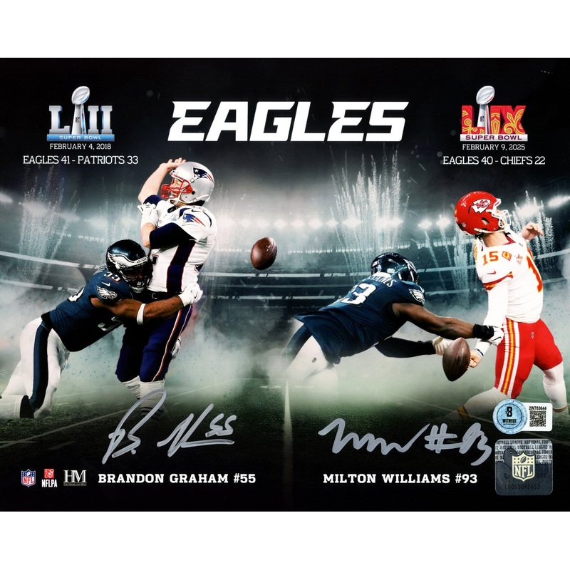 BRANDON GRAHAM & MILTON WILLIAMS AUTOGRAPHED 8X10 PHOTO EAGLES BECKETT 239726