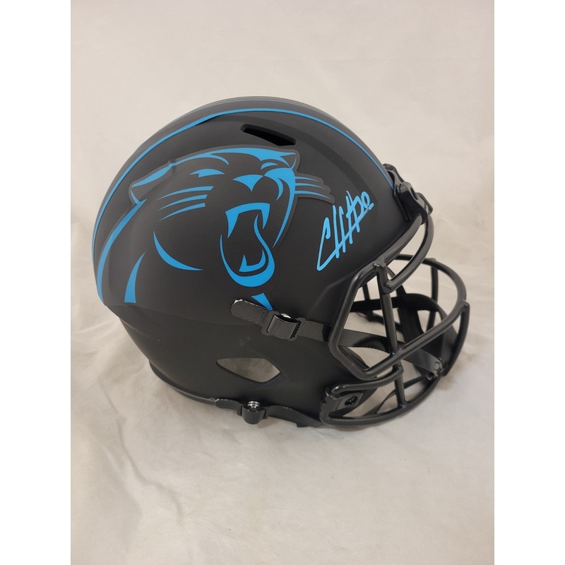 CHUBA HUBBARD SIGNED CAROLINA PANTHERS F/S ECLIPSE SPEED REP HELMET BECKETT