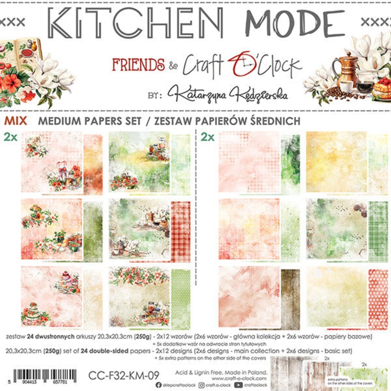 Craft O’Clock – 8X8 Mix Paper Pad, Kitchen Mode