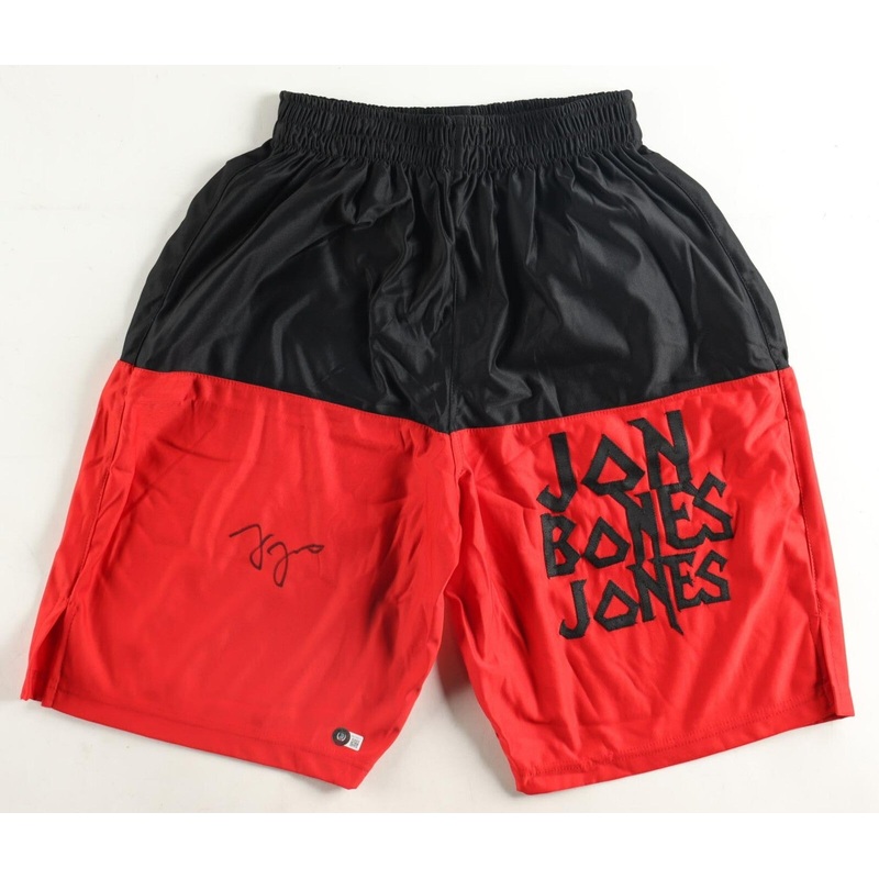 Jon Bones Jones Signed MMA Fighting Trunks (Beckett) Record 28-1-1 Since 2008