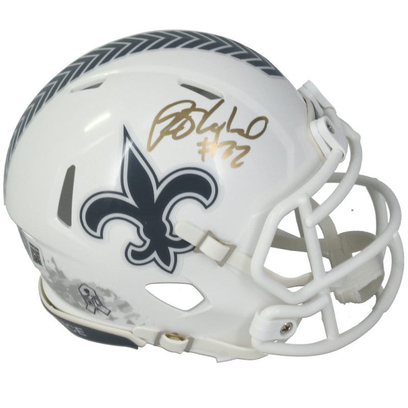 Rashid Shaheed Autographed (Gold) Saints 2024 STS Mini Speed Helmet Beckett