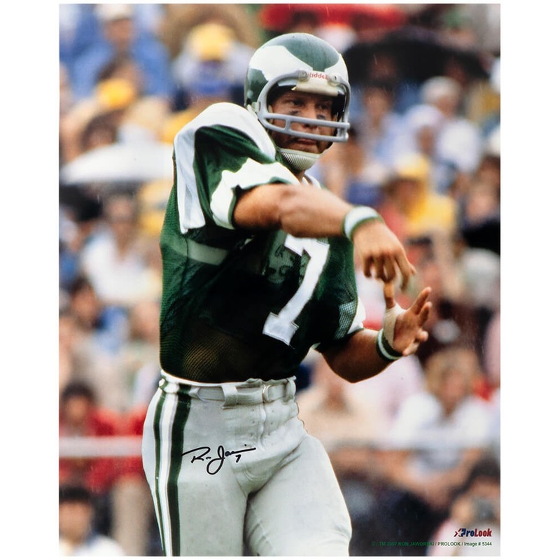 Ron Jaworski Signed Eagles Passing Action 16×20 Photo – (SCHWARTZ SPORTS COA)