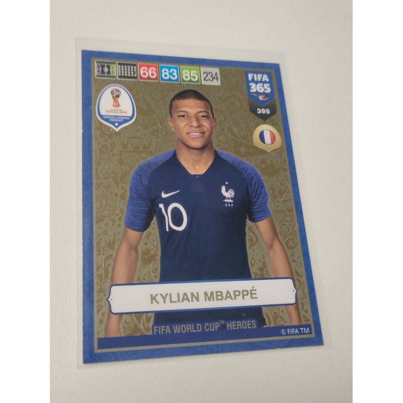 2018 Panini Adrenalyn FIFA 365 Kylian Mbappe #395 Rookie Card