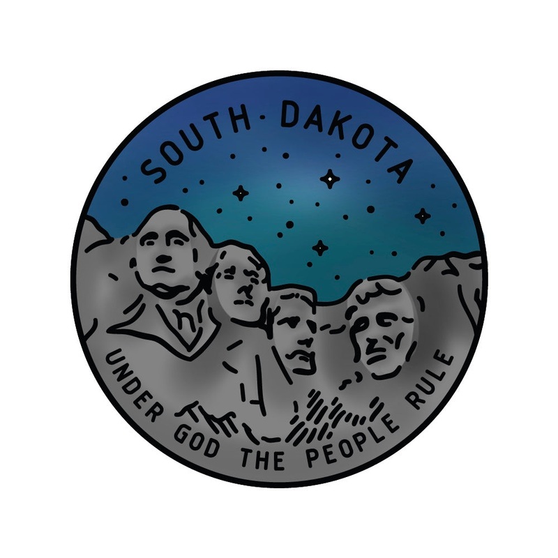50 States Circles – 2×2 Stamp Set – South Dakota