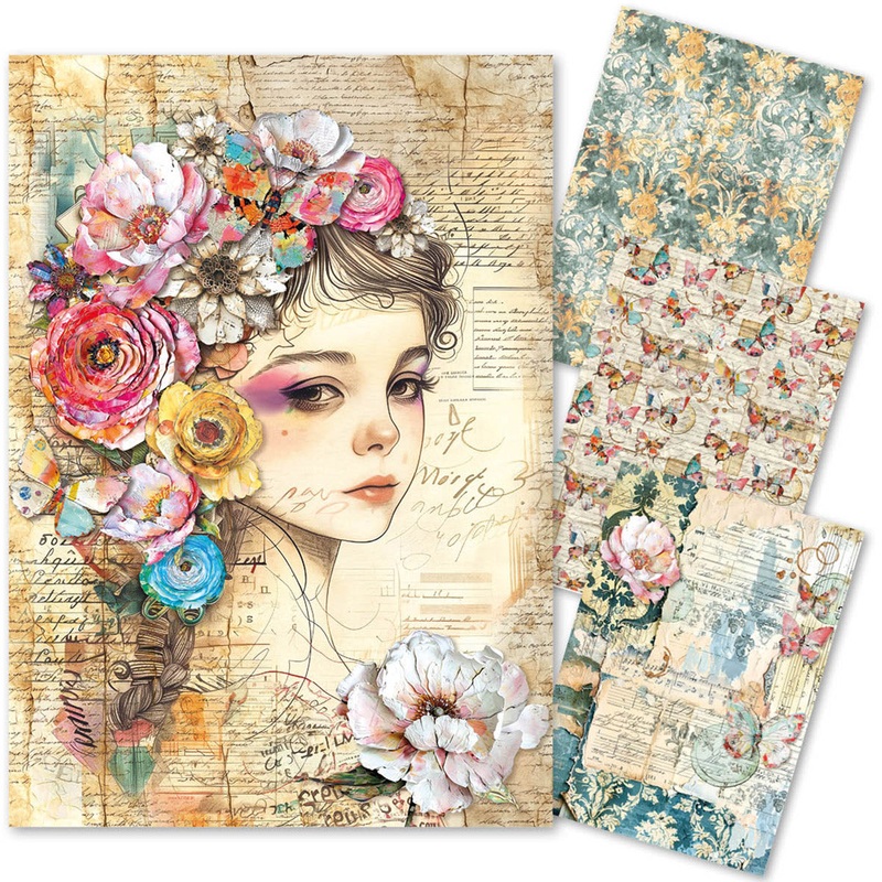 Ciao Bella Mixed Media Rice Paper A4 Quintessential (4pcs)