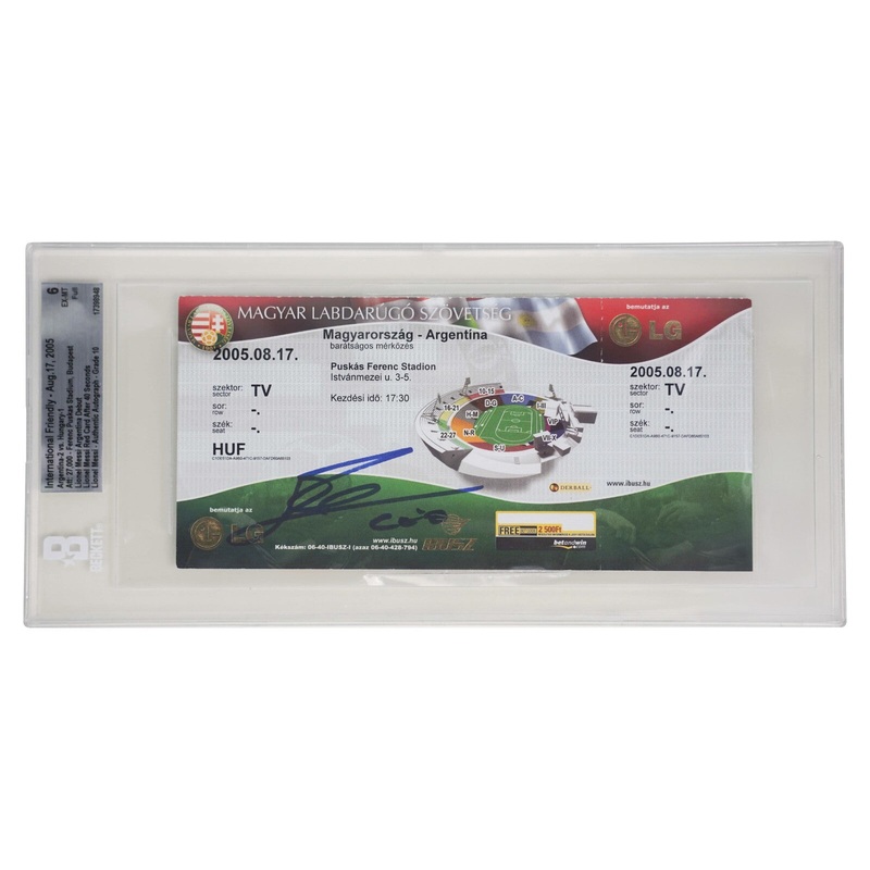 Lionel Messi Signed 2005 Argentina Pro Debut Match Ticket – BGS 6 Autograph 10