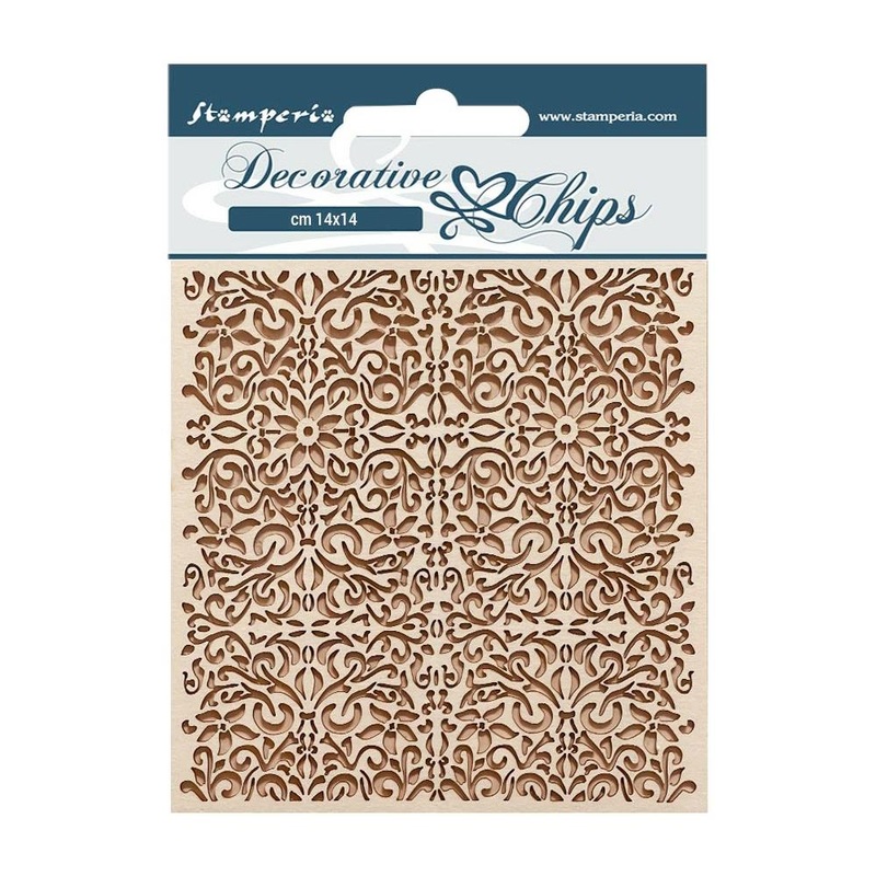 Stamperia Decorative Chips 5.5X5.5 Vintage Library Pattern