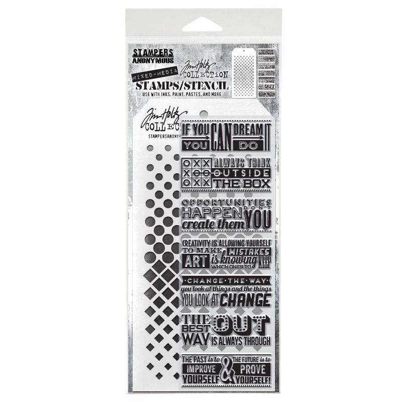 Stampers Anonymous Media #17 Tim Holtz Clear Stamp and Stencil