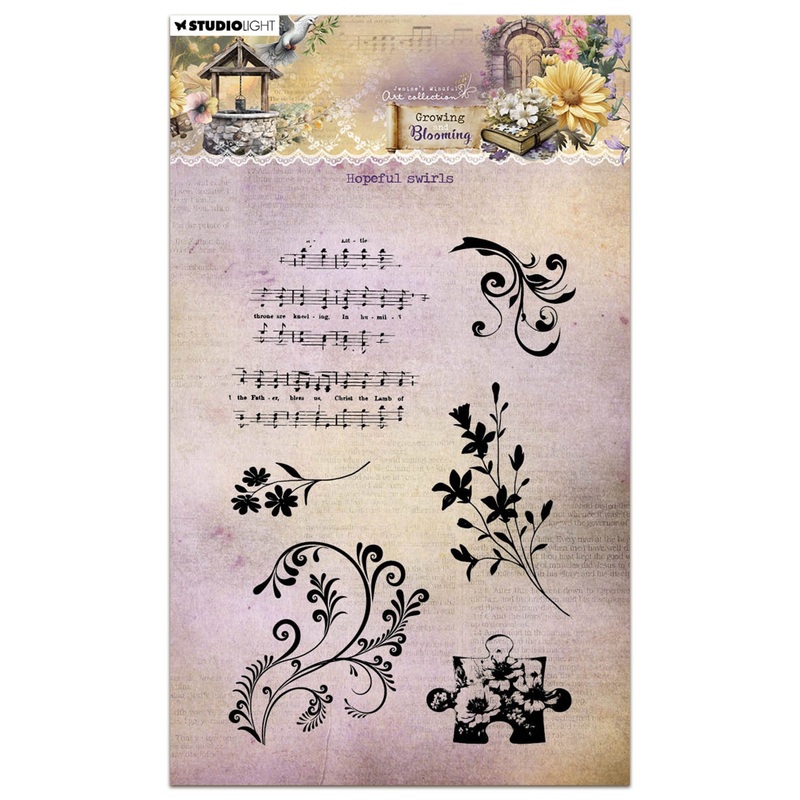 Studio Light Jenine’s Mindful Art – Growing & Blooming – Clear Stamp – Hopeful Swirls