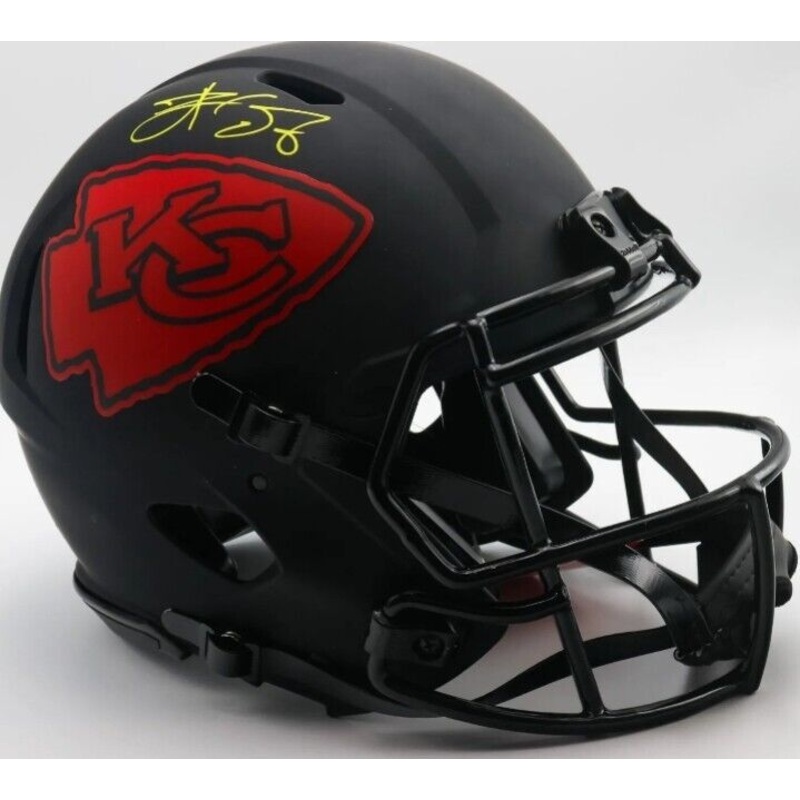 TRAVIS KELCE SIGNED KANSAS CITY CHIEFS FULL SIZE PRO ECLIPSE HELMET Beckett COA