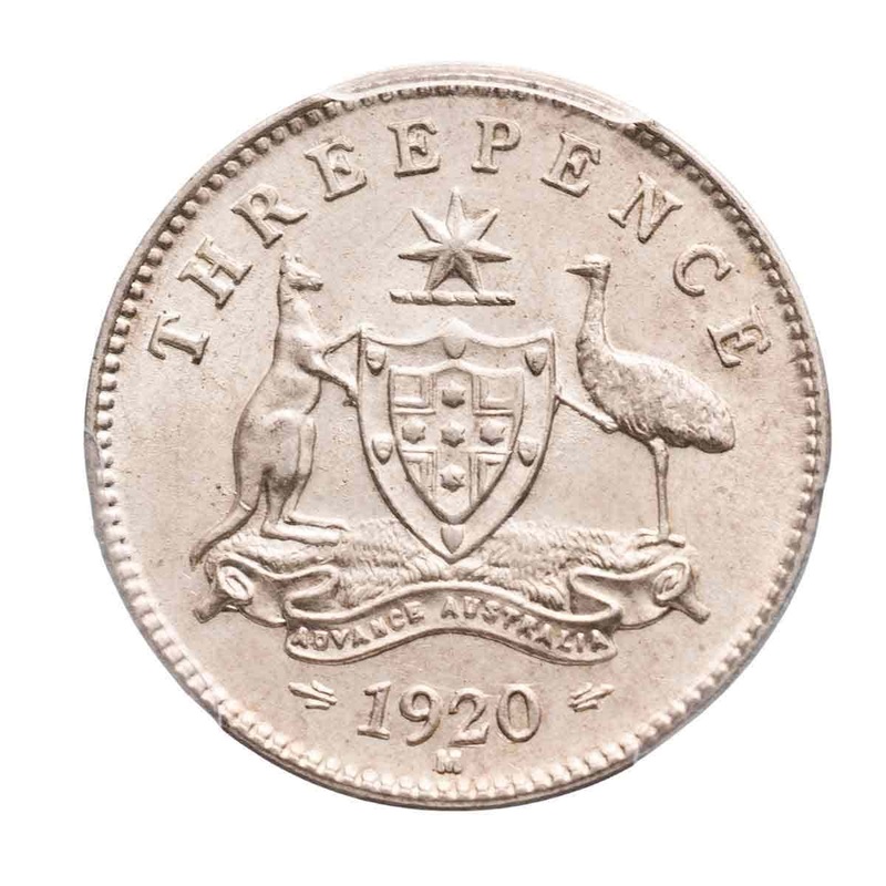 1920 Threepence PCGS MS63 (Choice Uncirculated)