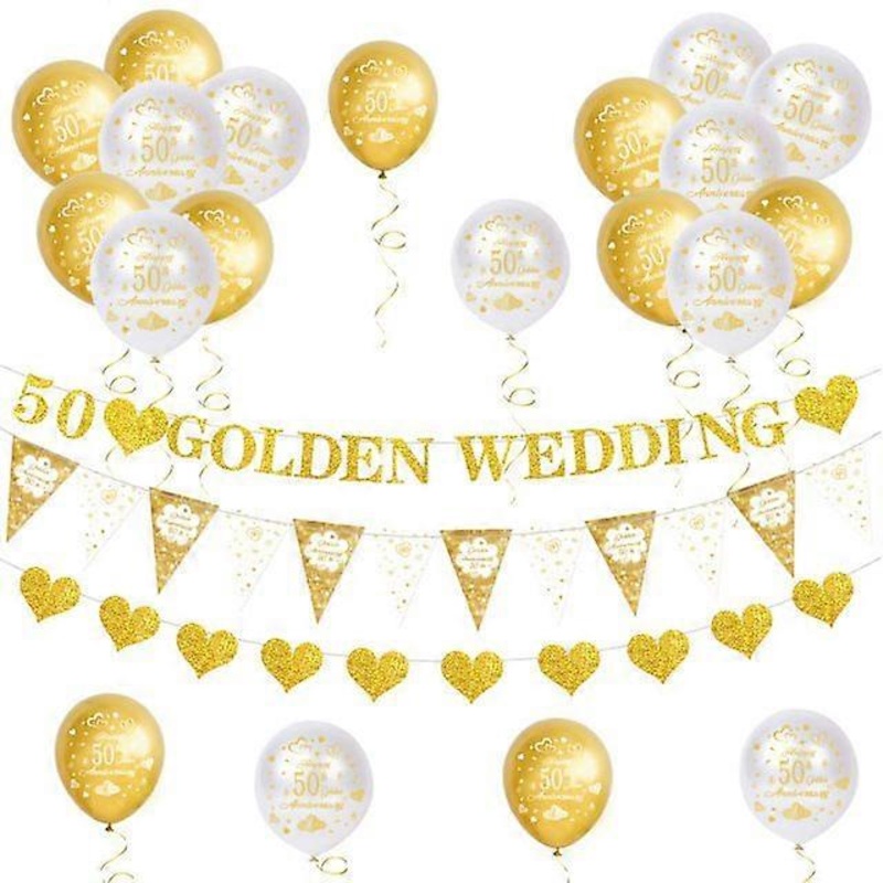 23Ppcs 50th Anniversary Gold Commemorative Set