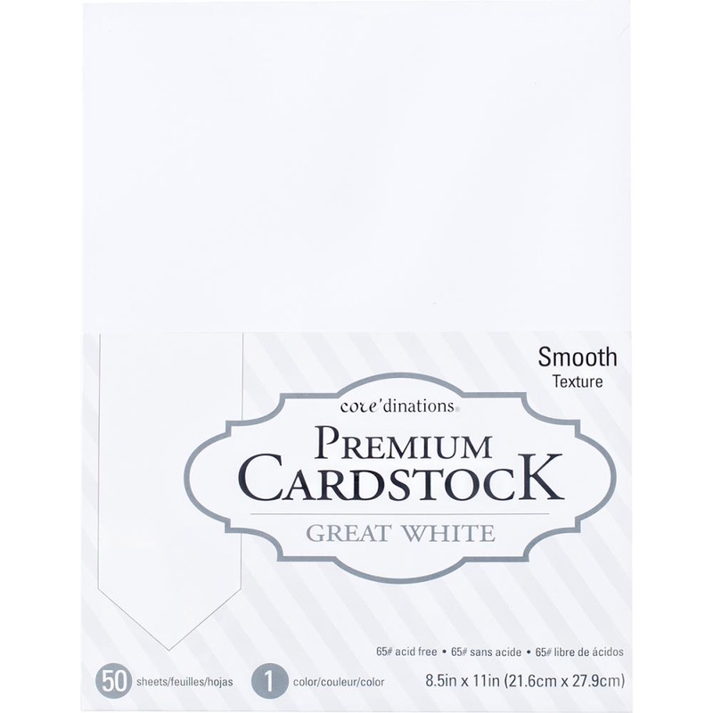 Core’dinations Value Pack Smooth Cardstock 8.5X11 50/Pkg Great White
