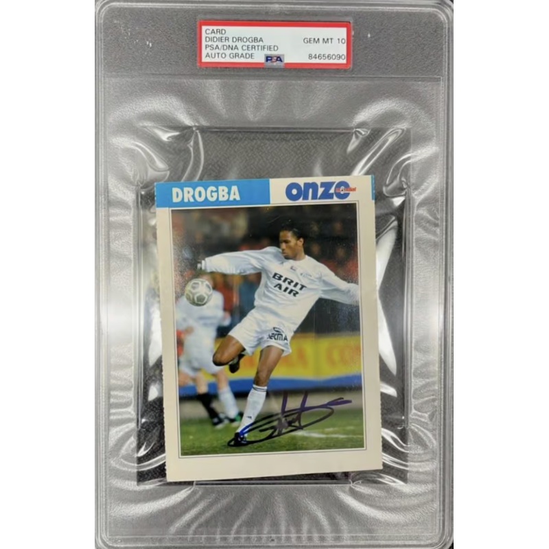 Didier Drogba Signed 2003 Onzo Rookie Jumbo Card – PSA 10 Autograph