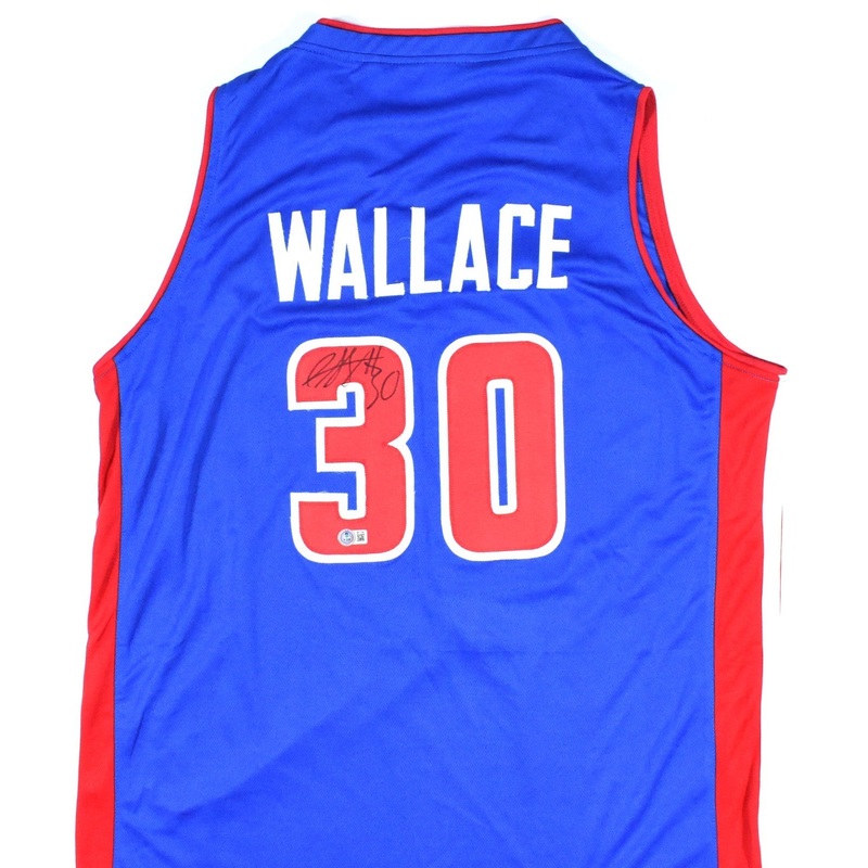 Rasheed Wallace Autographed Blue Pro Style Jersey – Beckett W Hologram *Black