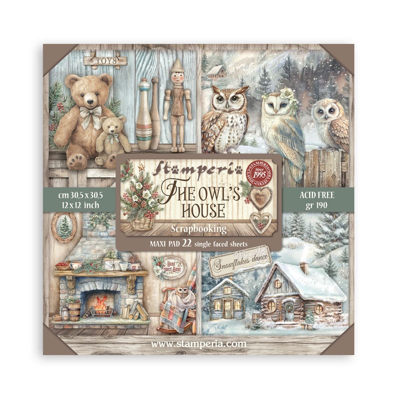 Stamperia 12X12 Maxi Paper Pad, The Owl’s House