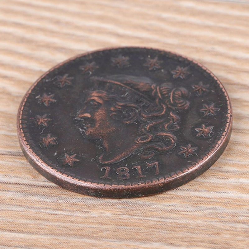 1817 US 1 Cent Brass Commemorative Coin Collectible Vintage Medal