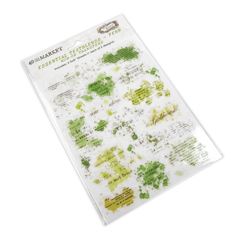 49 And Market Essential Textblends Rub-Ons 6X8 2/Pkg Fern