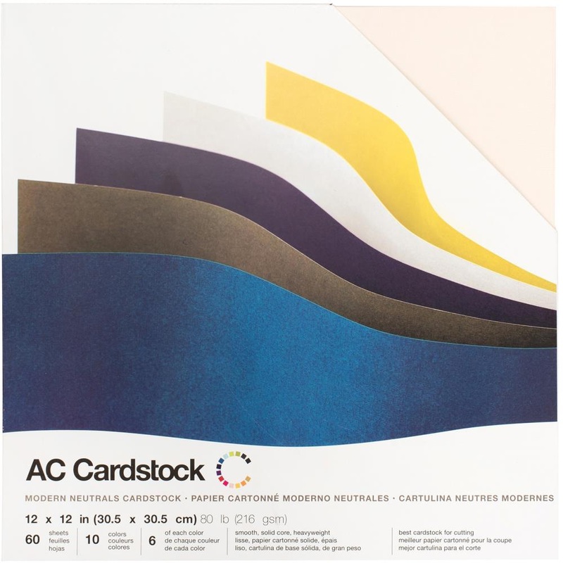 American Crafts Smooth Cardstock Pack 12X12 60/Pkg – Modern Neutral, 6 Colors