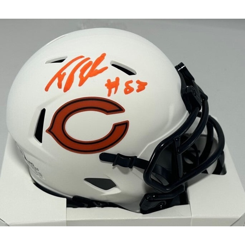 Bears Linebacker TJ EDWARDS Signed Riddell LUNAR Speed Mini Helmet AUTO – BAS