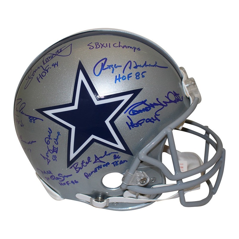 Dallas Cowboys Team Autographed SB XII Authentic VSR4 Helmet Beckett 34591
