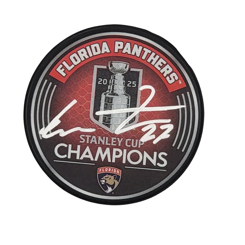 Eetu Luostarinen Signed Florida Panthers 2025 Stanley Cup Champions Puck JSA