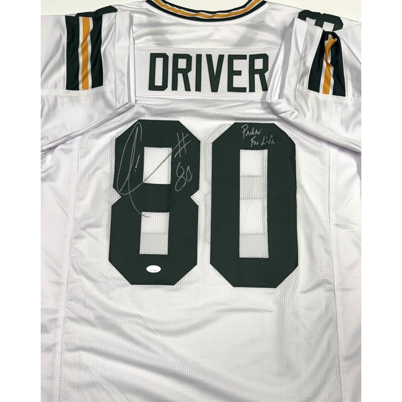 Packers DONALD DRIVER Signed Custom Replica White Jersey w/ Packer for Life JSA