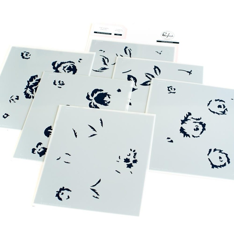 Pinkfresh Studio Stencils 4.25X5.25 6/Pkg Grant Yourself Grace Layering