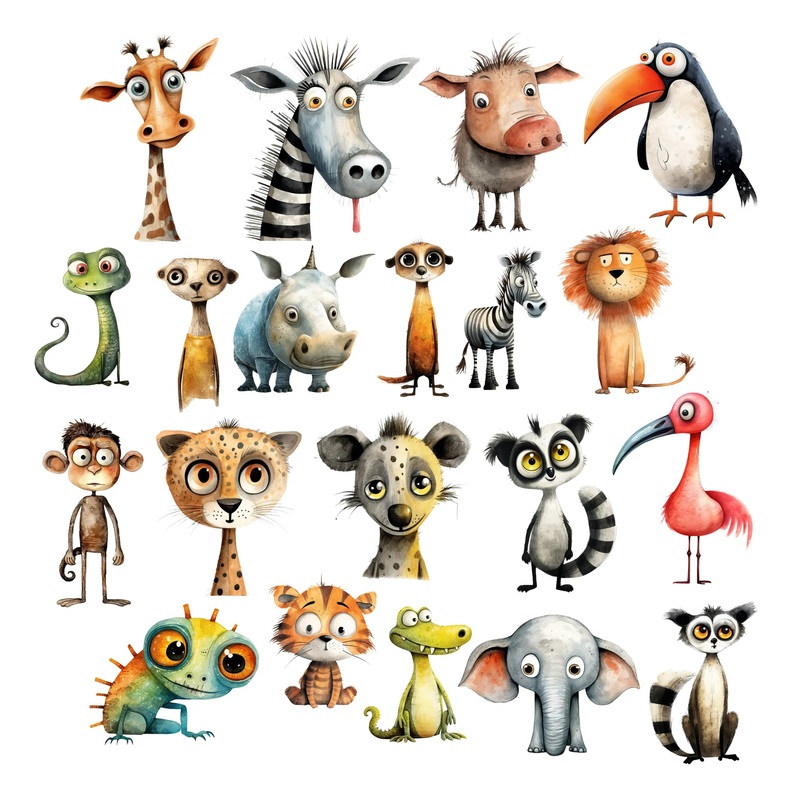 Simply Stated – Quirky Safari Animals Ephemera Pack