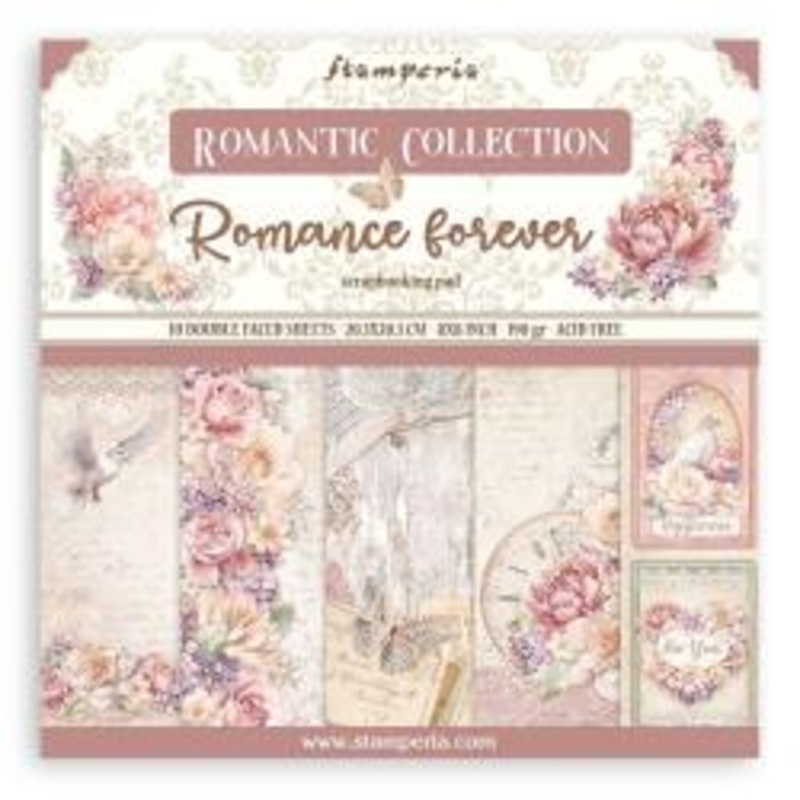 Stamperia Double-Sided Paper Pad 8X8 10/Pkg Romance Forever, 10 Designs/1 Each