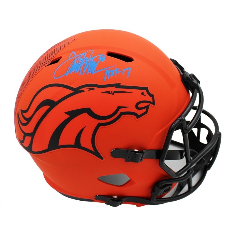 Terrell Davis Signed Broncos Speed Full Size Rave Helmet with HOF 17 Insc
