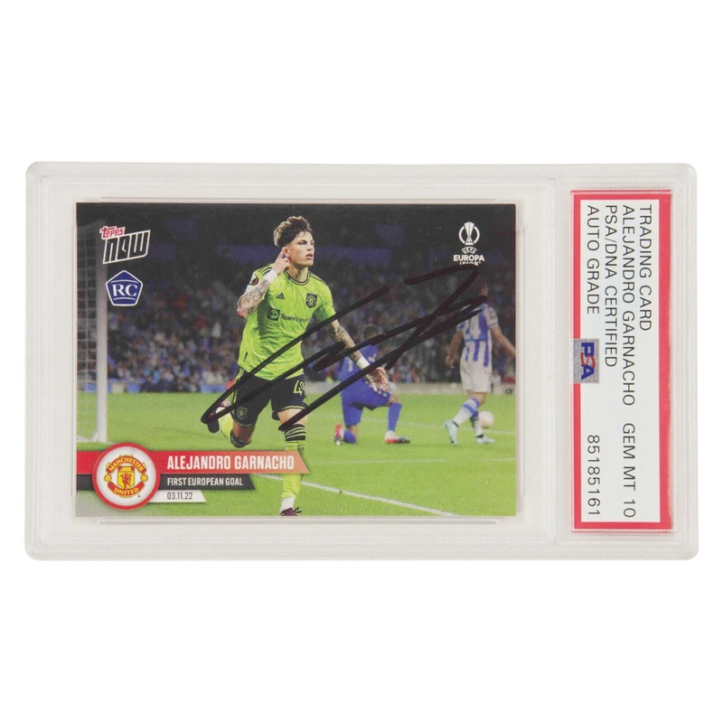 Alejandro Garnacho Signed 2022-23 Topps Now First Goal Rookie Card – PSA 10