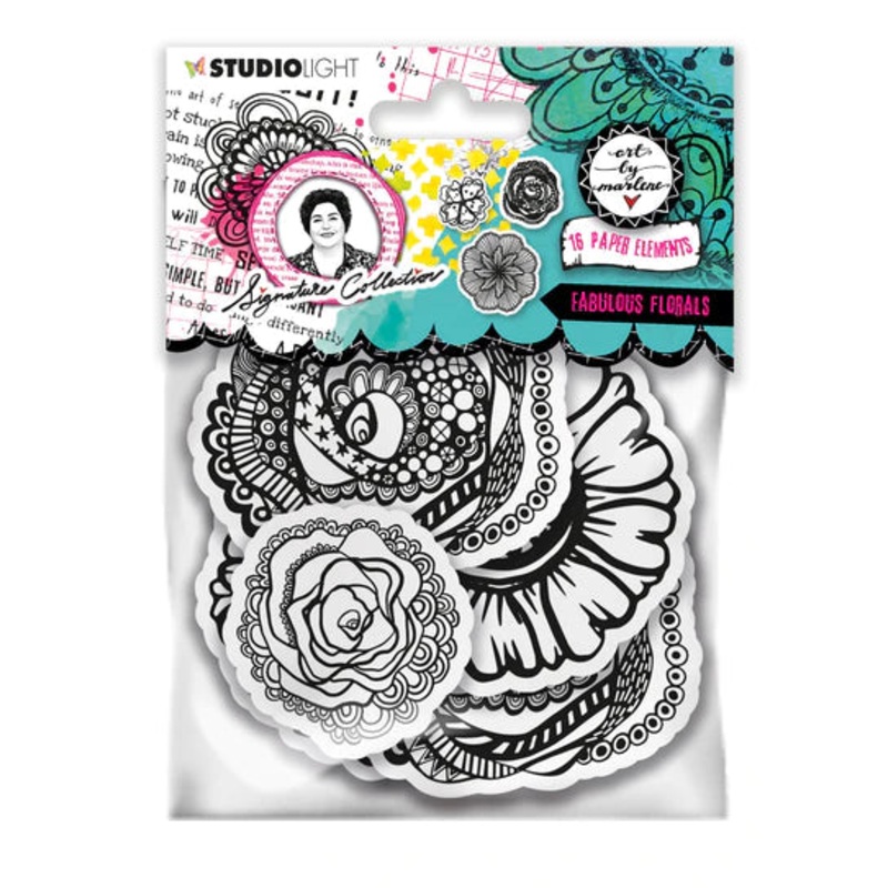 Art By Marlene Paper Elements Fabulous Florals Signature Collection 130x105x3mm 16 PC nr.01