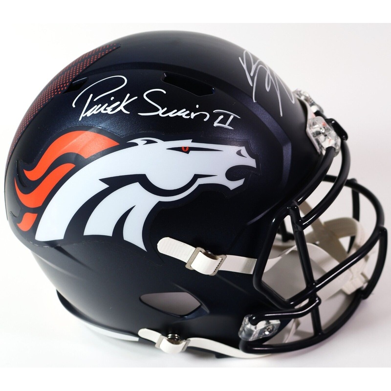 Bo Nix & Patrick Surtain II dual autographed Broncos 5280 Replica Helmet BAS COA