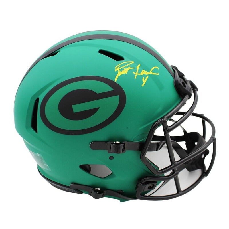 Brett Favre Signed Green Bay Packers Speed Authentic Rave Helmet