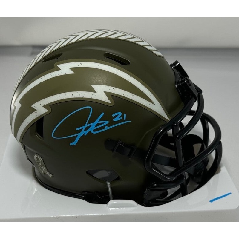 Chargers LADANIAN TOMLINSON Signed Riddell SALUTE Speed Mini Helmet AUTO – BAS
