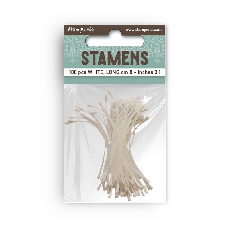Stamperia Stamens 8cm White (100pcs)