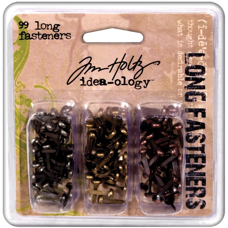 Tim Holtz Idea-Ology – Metal Long Paper Fasteners .4375 99/Pkg Antique Nickel, Brass & Copper
