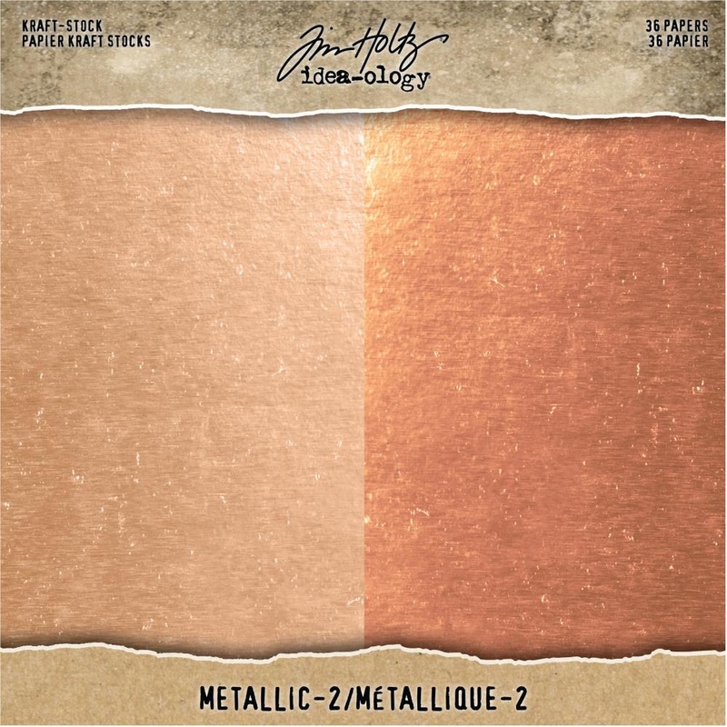 Tim Holtz Idea-Ology – Paper Stash Kraft Metallic Paper Pad 8X8 36/Pkg Metallic 2