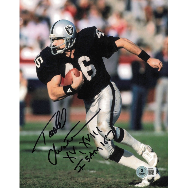 Todd Christensen Autographed 8×10 Photo Raiders XV, XVIII Beckett QR #BS12847
