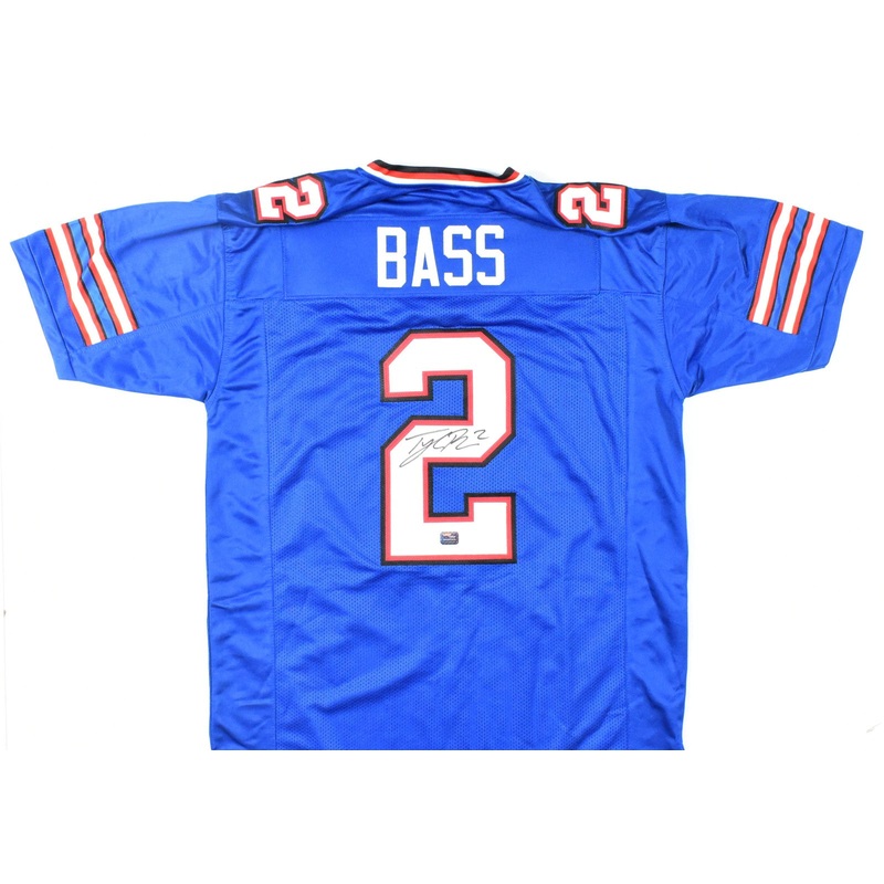 Tyler Bass Autographed Blue Pro Style Jersey – Prova *Black