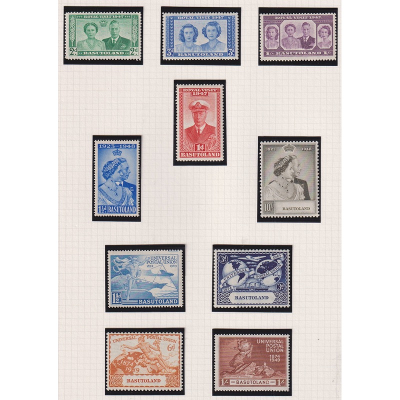 BASUTOLAND 1945-49 RSW & COMMEM SETS SUPERB UNMOUNTED MINT