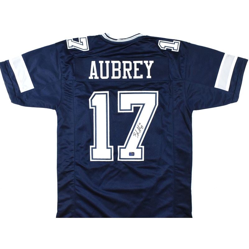 Brandon Aubrey Autographed Blue Pro Style Jersey – Prova *Black