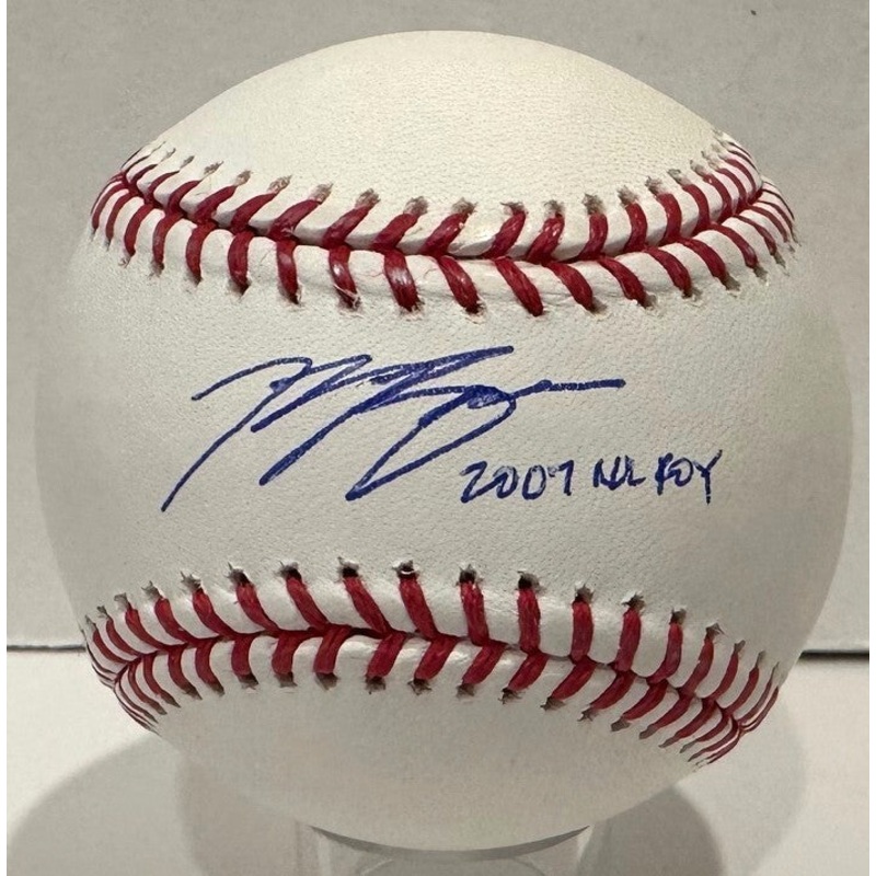 Brewers MVP RYAN BRAUN Signed Official MLB Baseball AUTO w/ 2007 NL ROY – BAS